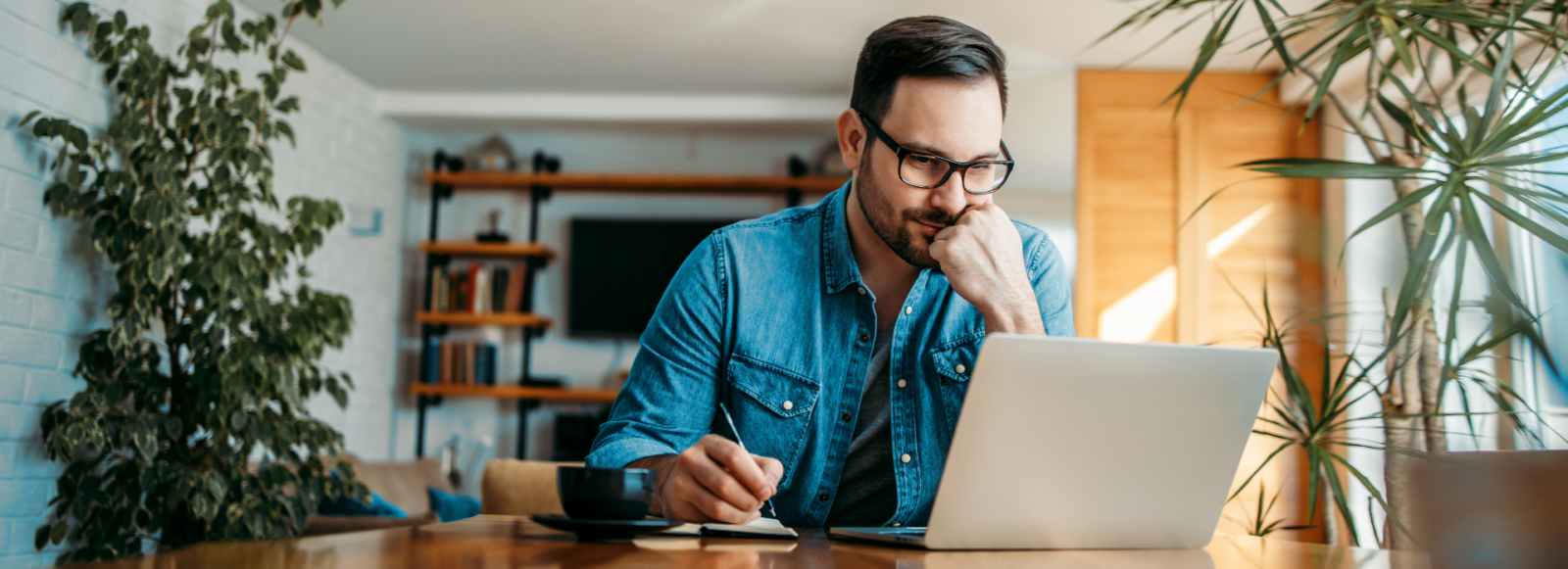 Man sitting at his computer