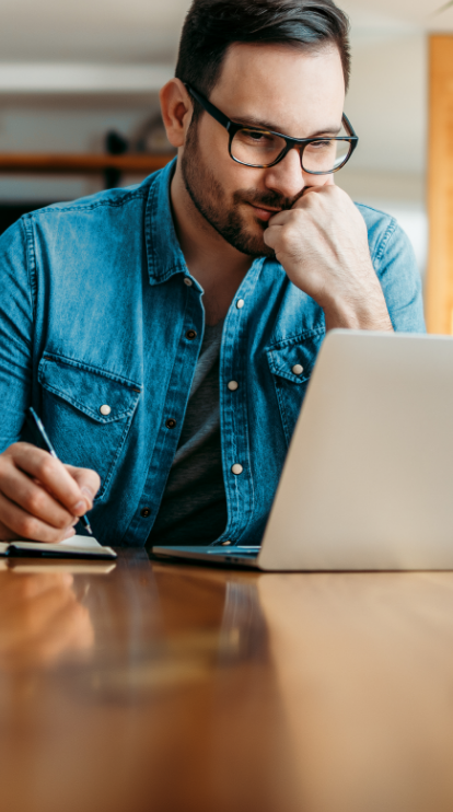 Man sitting at his computer