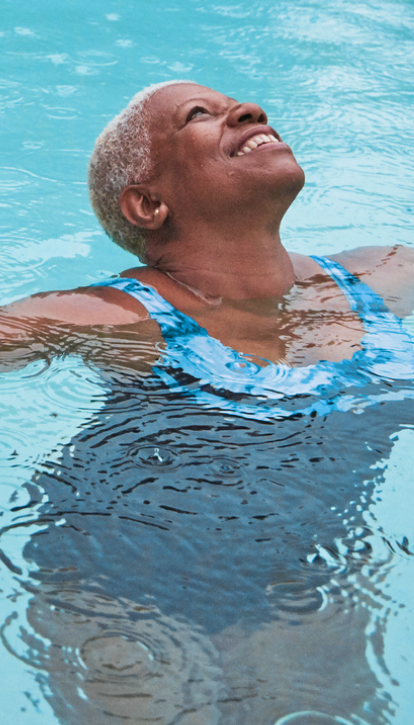 Woman swimming in a pool