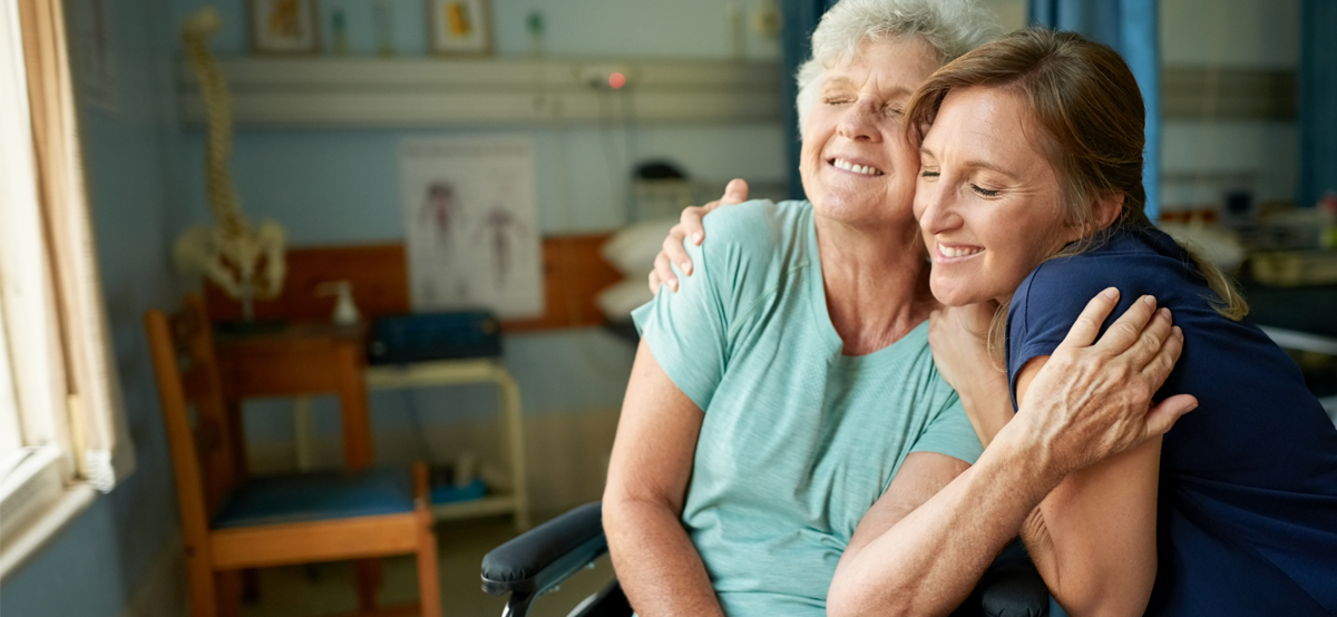 Women hugging