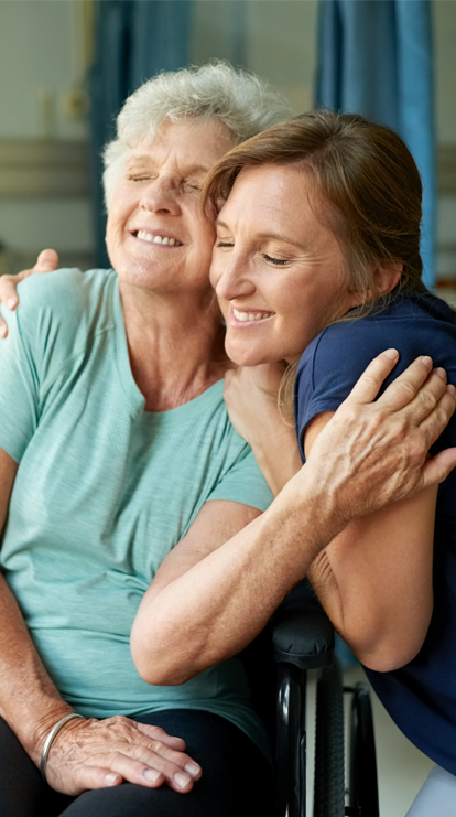 Women hugging